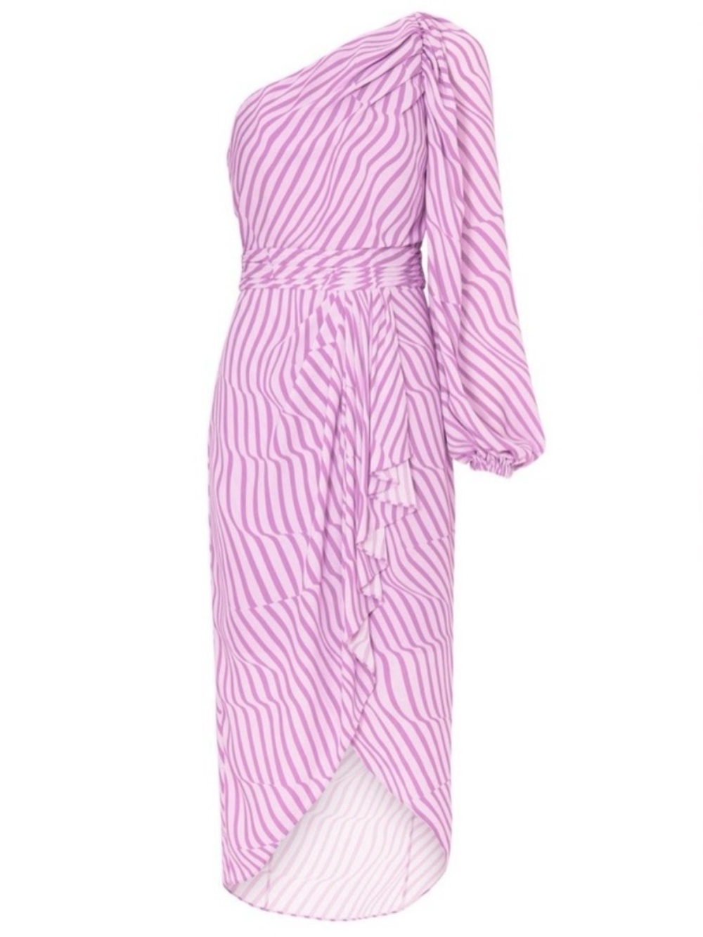 Toccin One-Shoulder Asymmetric Faux Wrap Dress- Sz 4